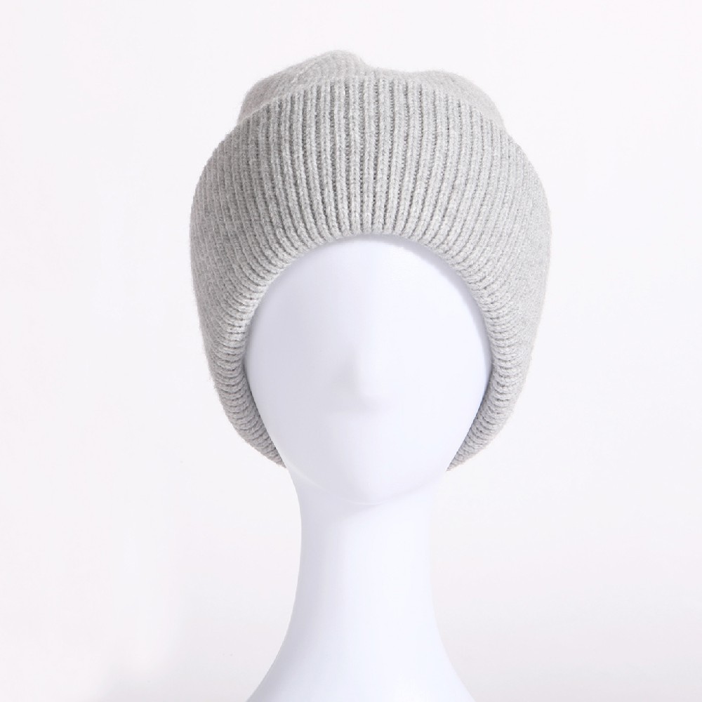 PLAIN NO LOGO BLANK CUFFED BEANIE WINTER KNITTED HATS